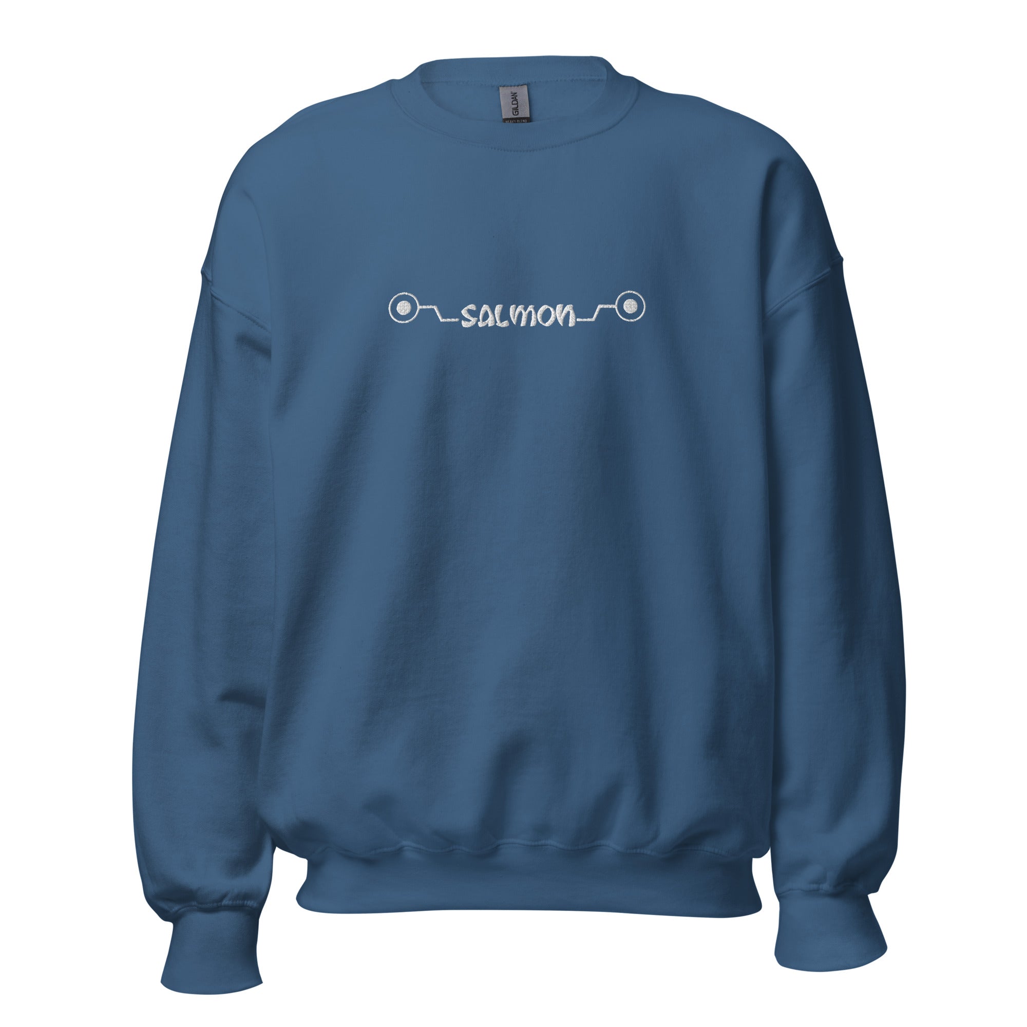 Cursed Speech Salmon Anime Embroidered Crewneck Sweatshirt